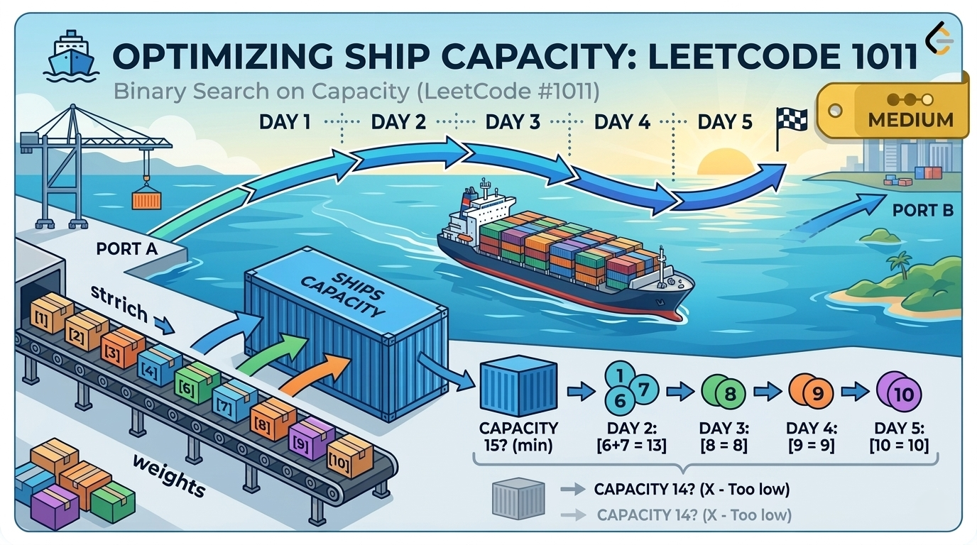 LeetCode 1011 — Capacity To Ship Packages Within D Days | Binary Search ...